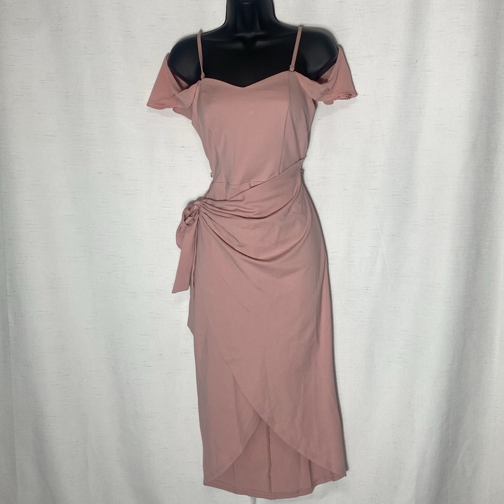 Jasambac Wrap Hem Spaghetti Straps Midi Dress Size S - Picture 3 of 10